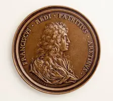 Medal of Francesco Redi: Bacchic Scene (image 1 of 2), 1684. Creator: Massimiliano Soldani