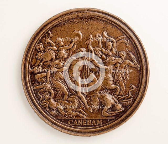 Medal of Francesco Redi: Bacchic Scene (image 2 of 2), 1684. Creator: Massimiliano Soldani.