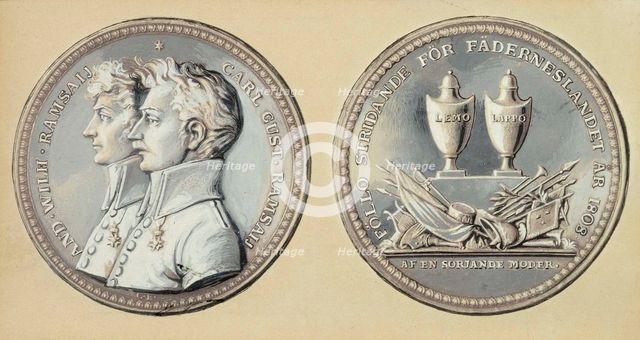 Medal of the opening vignette of the Traveller's Vision poem, 1897-1900. Creator: Albert Edelfelt.