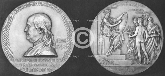 Medal struck to commemorate the 200th anniversary of the birth of Benjamin Franklin. Artist: Unknown