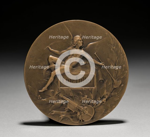 Medal Presented to Loïe Fuller by the French Government: Allegory of Music (reverse). Creator: Marie Alexandre Lucien Coudray (French, 1864-1932).
