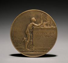 Medal (reverse), 1800s. Creator: Jules Dupré (French, 1811-1889)