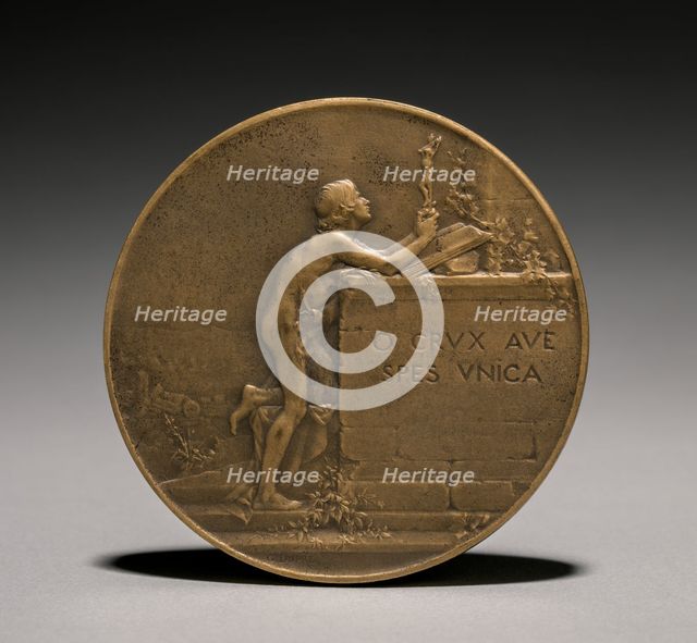 Medal (reverse), 1800s. Creator: Jules Dupré (French, 1811-1889).