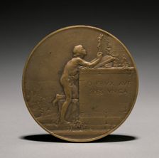 Medal (reverse), 1800s. Creator: Jules Dupré (French, 1811-1889)