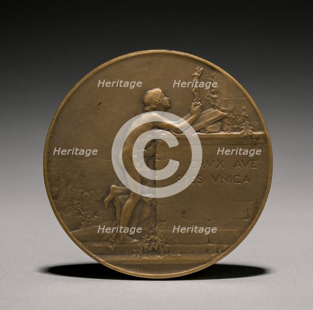 Medal (reverse), 1800s. Creator: Jules Dupré (French, 1811-1889).