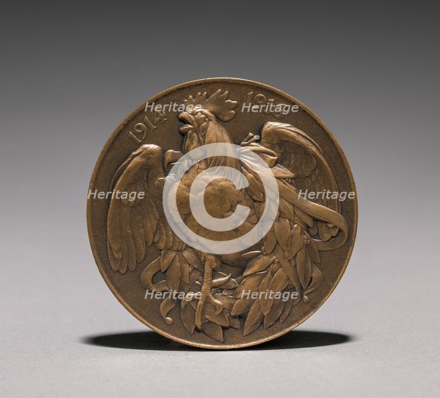 Medal (reverse), 1914-1916. Creator: Auguste Dujardin (French, 1847-1918).