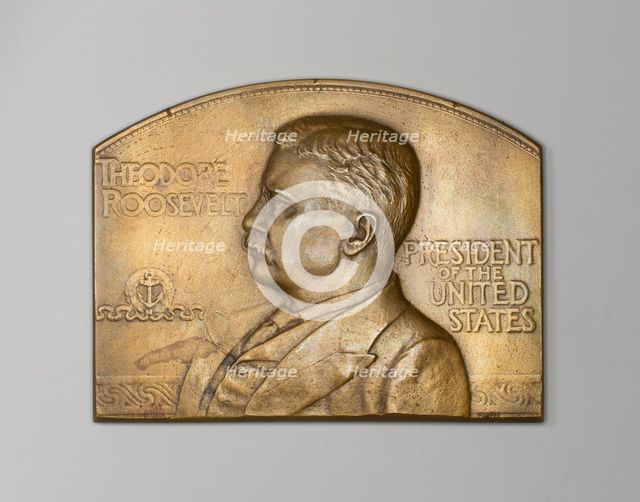 Medal with portrait of US president Theodore Roosevelt, 1907.  Creator: Morgan.