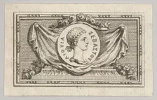 Medal with Portrait of Livy in the 5th Book, from Tibère ou les six premiers ..., published in 1768. Creator: Augustin de Saint-Aubin