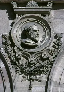 Medallion of Fray Luis de Leon (1527-1591), National Library, Madrid, Spain, 2001. Creator: LTL