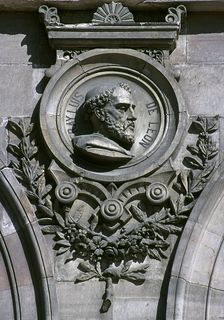 Medallion of Fray Luis de Leon (1527-1591), National Library, Madrid, Spain, 2001. Creator: LTL