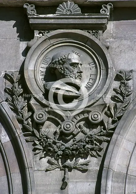 Medallion of Fray Luis de Leon (1527-1591), National Library, Madrid, Spain, 2001. Creator: LTL.