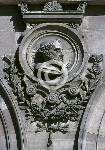 Medallion of Fray Luis de Leon (1527-1591), National Library, Madrid, Spain, 2001. Creator: LTL.