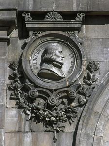 Medallion of Pedro Calderon de la Barca (1600-1681), National Library, Madrid, Spain, 2001. Creator: LTL