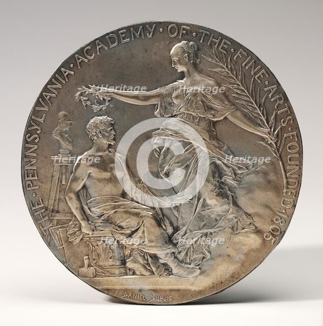 Medallion for the Pennsylvania Academy of the Fine Arts, probably 1893. Creator: Daniel Jean Baptiste Dupuis.