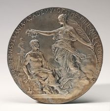 Medallion for the Pennsylvania Academy of the Fine Arts, probably 1893. Creator: Daniel Jean Baptiste Dupuis
