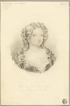 Medallion Portrait of Mlle de Fontanges, 1832. Creator: Eugene Deveria