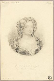Medallion Portrait of Mlle de Fontanges, 1832. Creator: Eugene Deveria