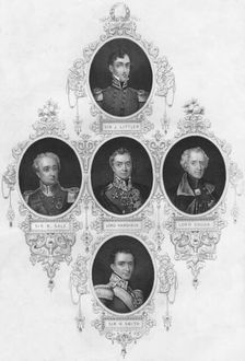 Medallion portraits of British military figures, (mid 19th century). Creator: Unknown