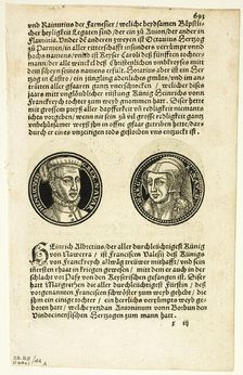 Medallion Portraits of Henry and Margaret of Navarre (recto) and Portraits of...1937. Creators: Hans Rudolf Manuel Deutsch, Max Geisberg