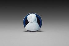 Medallion, probably Margaret of Lorraine (recto); the Virgin Seated on a Throne..., c. 1530-c. 1540. Creator: Leonard Limosin