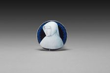 Medallion, probably Margaret of Lorraine (recto); the Virgin Seated on a Throne..., c. 1530-c. 1540. Creator: Leonard Limosin