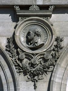 Medallion relief of Juan de Mariana (1536-1624), National Library, Madrid, Spain, 2001. Creator: LTL