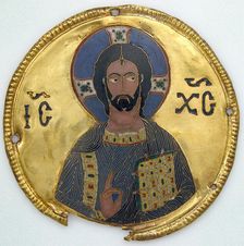 Medallion with Christ from an Icon Frame, Byzantine, ca. 1100. Creator: Unknown