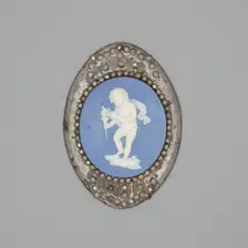 Medallion with Cupid Lighting His Wick, Burslem, Late 18th century. Creator: Wedgwood