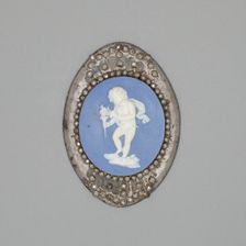 Medallion with Cupid Lighting His Wick, Burslem, Late 18th century. Creator: Wedgwood