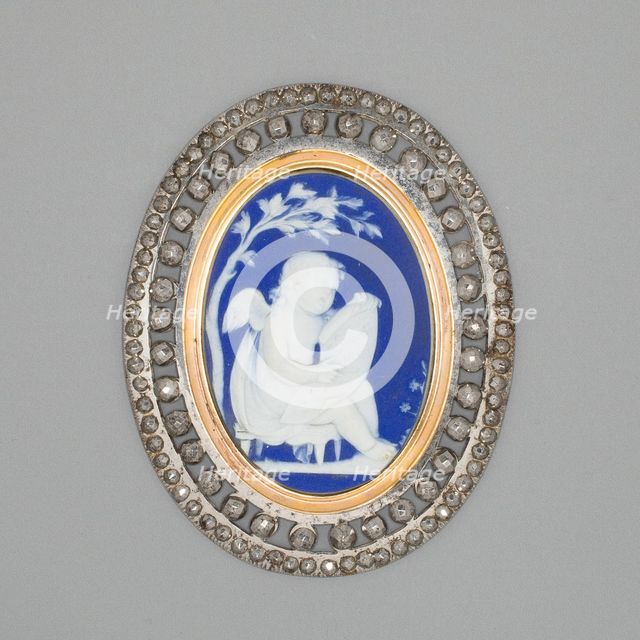 Medallion with Cupid Singing, Burslem, Late 18th century. Creator: Wedgwood.