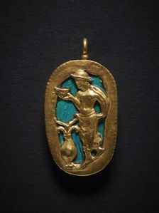 Medallion with late Roman cameo insert, 4th-6th century . Creator: Central Asian Art