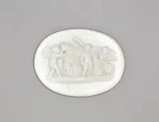 Medallion with Marriage of Cupid and Psyche, Burslem, Late 18th century. Creator: Wedgwood