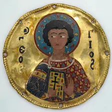 Medallion with Saint George from an Icon Frame, Byzantine, ca. 1100. Creator: Unknown