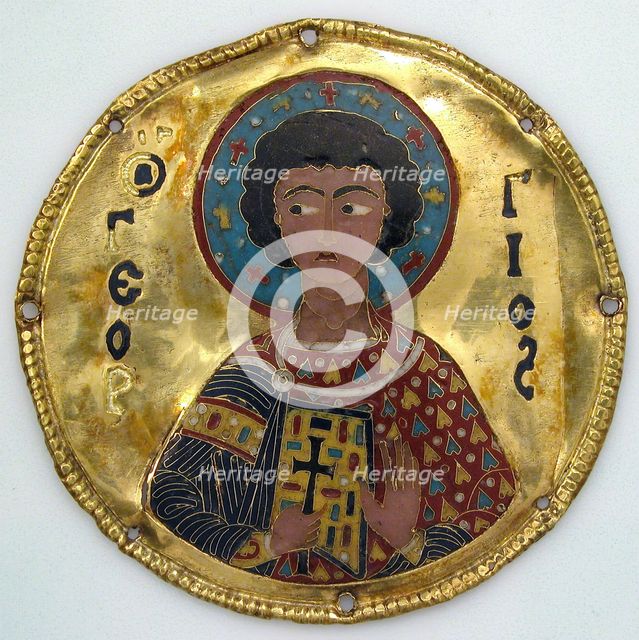 Medallion with Saint George from an Icon Frame, Byzantine, ca. 1100. Creator: Unknown.