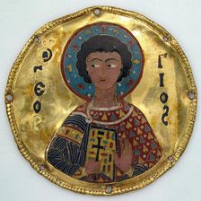 Medallion with Saint George from an Icon Frame, Byzantine, ca. 1100. Creator: Unknown