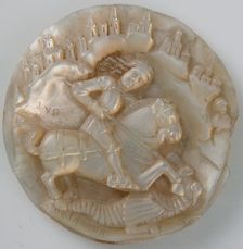 Medallion with Saint George Slaying The Dragon, German, late 15th century. Creator: Unknown