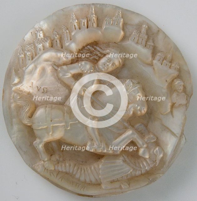 Medallion with Saint George Slaying The Dragon, German, late 15th century. Creator: Unknown.