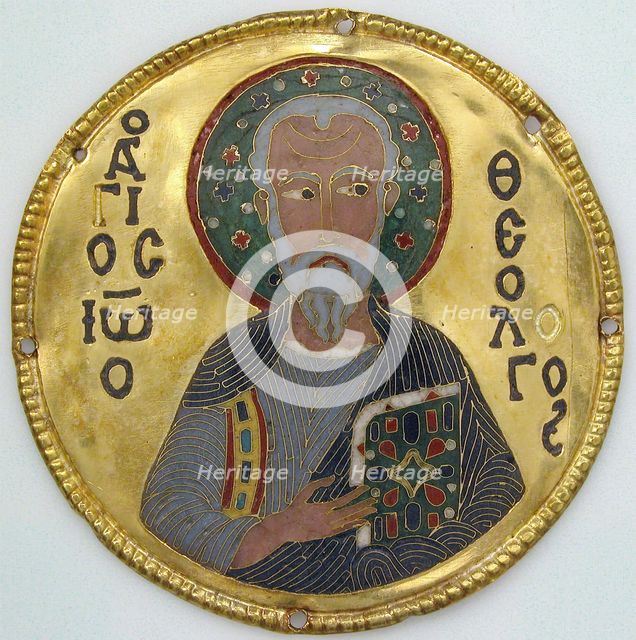 Medallion with Saint John the Evangelist from an Icon Frame, Byzantine, ca. 1100. Creator: Unknown.