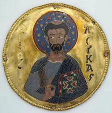 Medallion with Saint Luke from an Icon Frame, Byzantine, ca. 1100. Creator: Unknown