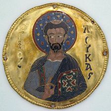 Medallion with Saint Luke from an Icon Frame, Byzantine, ca. 1100. Creator: Unknown