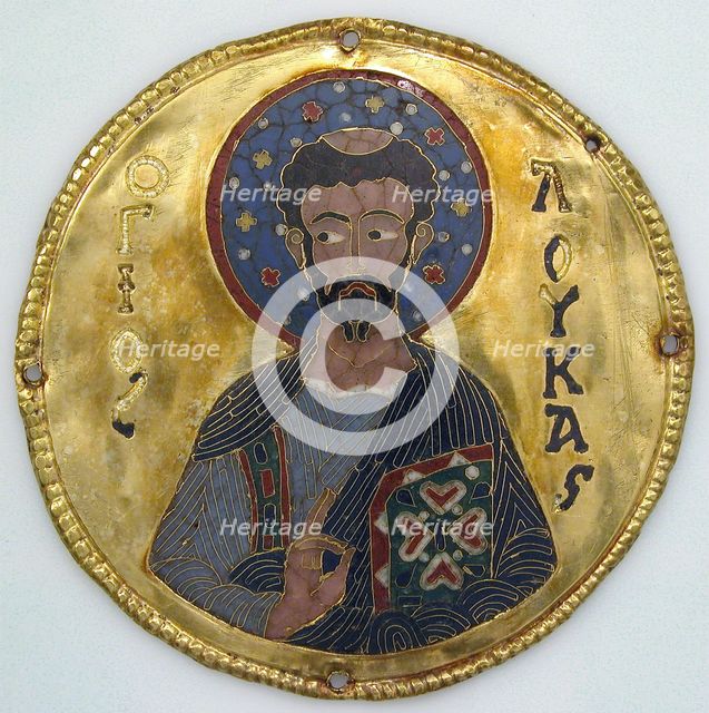 Medallion with Saint Luke from an Icon Frame, Byzantine, ca. 1100. Creator: Unknown.