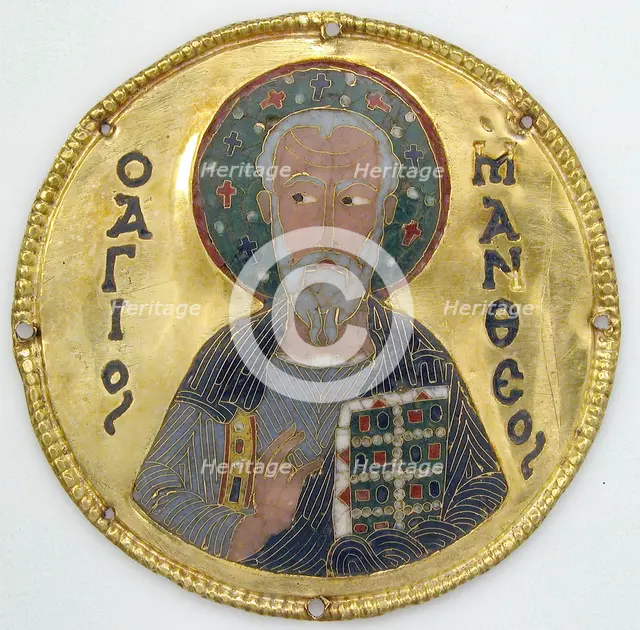 Medallion with Saint Matthew from an Icon Frame, Byzantine, ca. 1100. Creator: Unknown.
