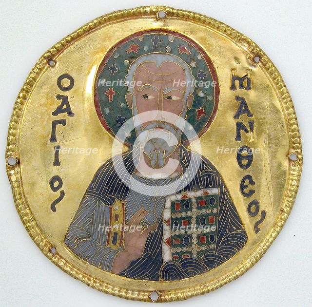 Medallion with Saint Matthew from an Icon Frame, Byzantine, ca. 1100. Creator: Unknown.
