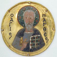 Medallion with Saint Matthew from an Icon Frame, Byzantine, ca. 1100. Creator: Unknown