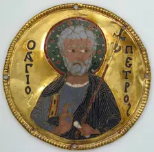Medallion with Saint Peter from an Icon Frame, Byzantine, ca. 1100. Creator: Unknown