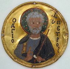 Medallion with Saint Peter from an Icon Frame, Byzantine, ca. 1100. Creator: Unknown