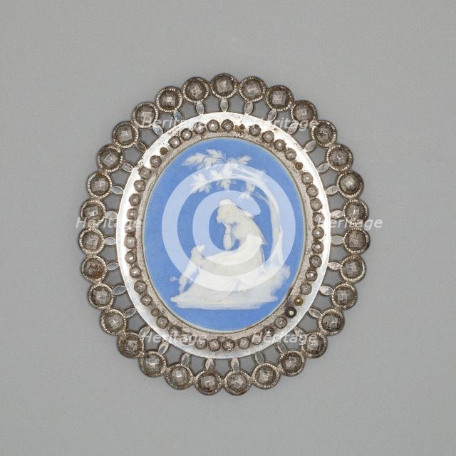 Medallion with Woman and Dog, Burslem, Late 18th century. Creator: Wedgwood.
