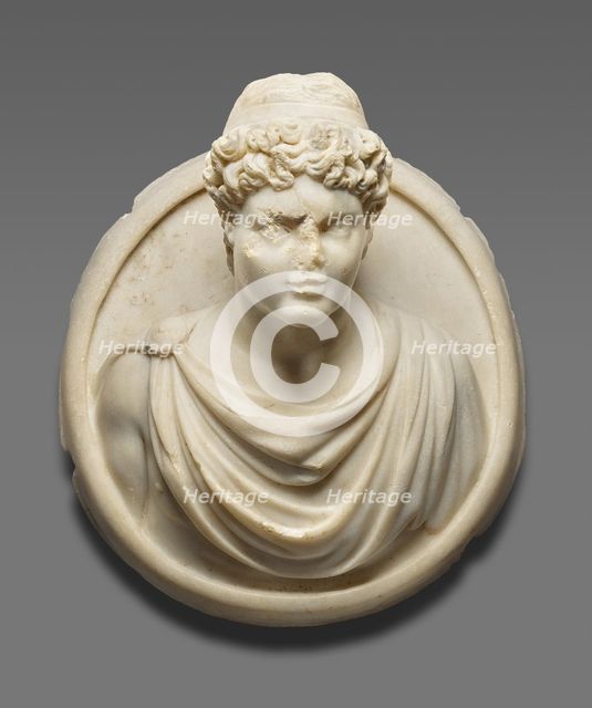 Medallion with the Bust of a Young Man, A.D. 300-400. Creator: Unknown.