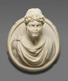 Medallion with the Bust of a Young Man, A.D. 300-400. Creator: Unknown