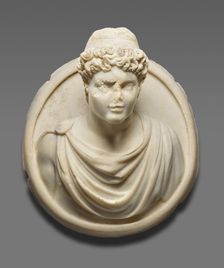 Medallion with the Bust of a Young Man, A.D. 300-400. Creator: Unknown